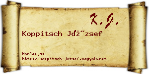 Koppitsch József névjegykártya